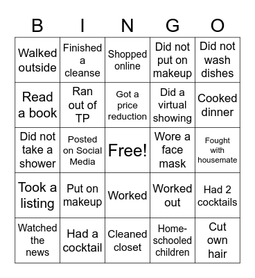 COVID BINGO Card