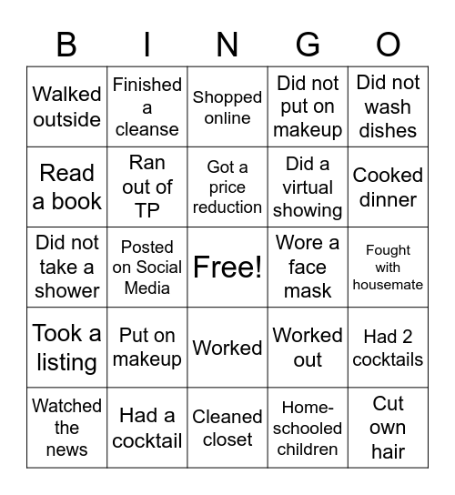 COVID BINGO Card