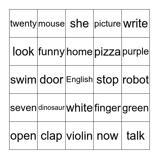 Smile 2 Bingo Card