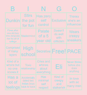 CAMRYN BINGO Card