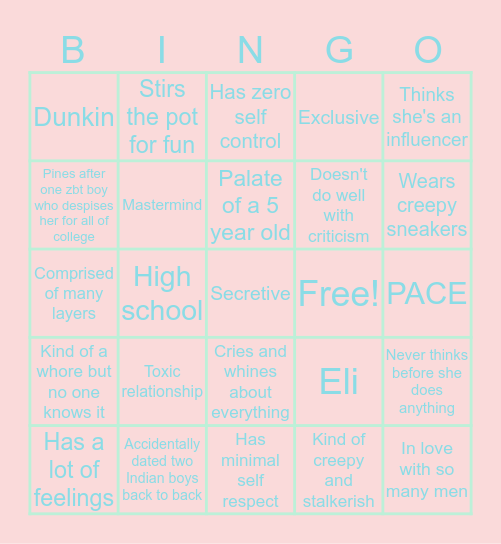 CAMRYN BINGO Card