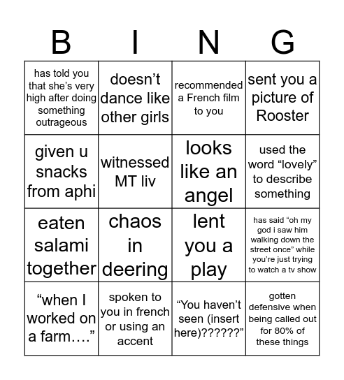 Liv Bingo Card