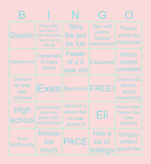 CAMRYN BINGO Card