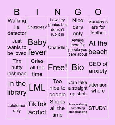 Annie’s Bingo Card