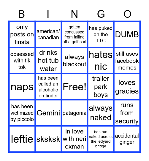 Ellie's Bingo Card