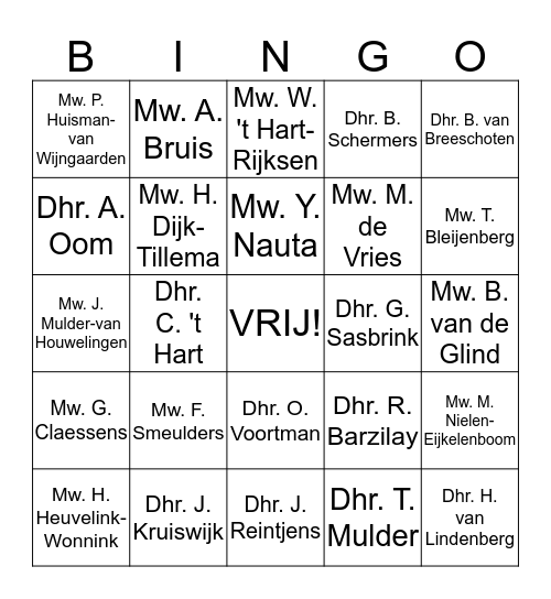 Busbingo Card