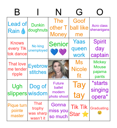 Taylor Bingo Card