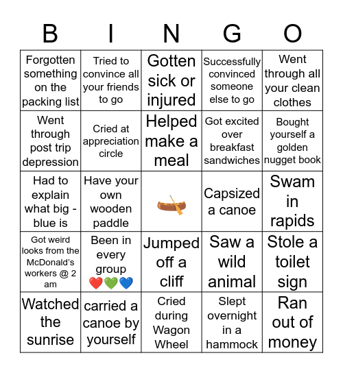 La Vérendrye Bingo Card