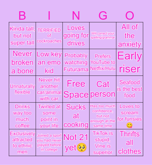 How Similar Are You to Meredith? Bingo Card