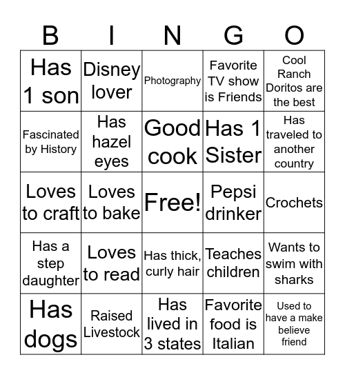 Brenda’s Bingo Card