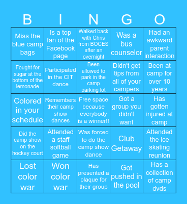 South Shore Day Camp takes on Bingo Card