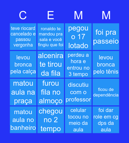 BINGO CEMMW Bingo Card