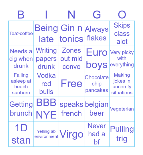 BBB Bingo Card