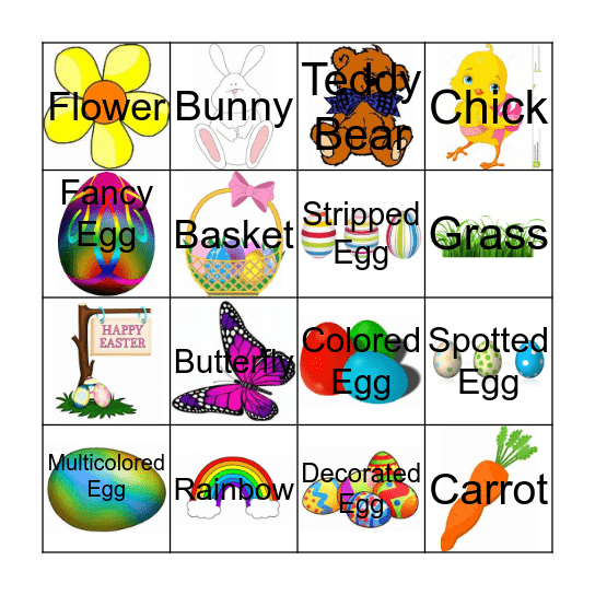 Window Easter Egg Hunt Bingo Card