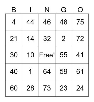 "Not so Business"  Business after Hours Bingo Card
