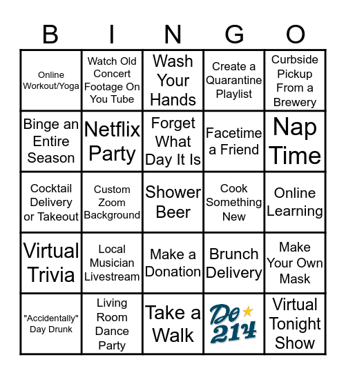 #DoStuffatHome Bingo Card