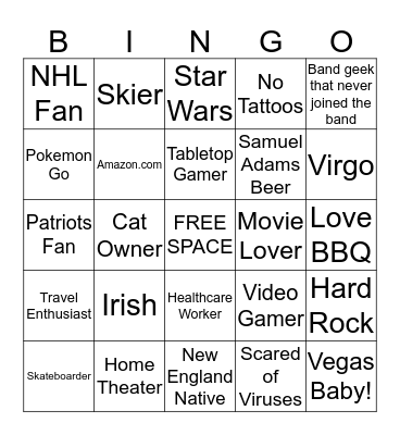 How similar are you to Sean? Bingo Card