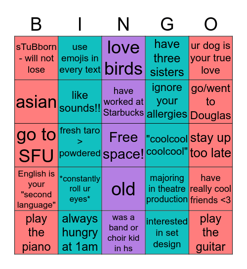 How similar to June are you? Bingo Card