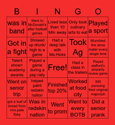 LOUDON HIGH SCHOOL Bingo Card