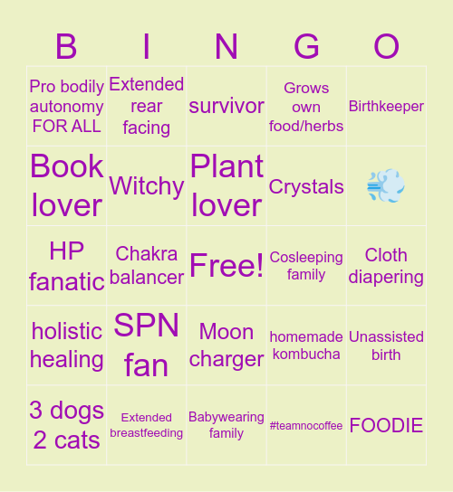Allysha Bingo Card