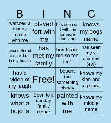 MELS BINGOO Bingo Card