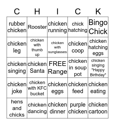CHICKEN BINGO Card
