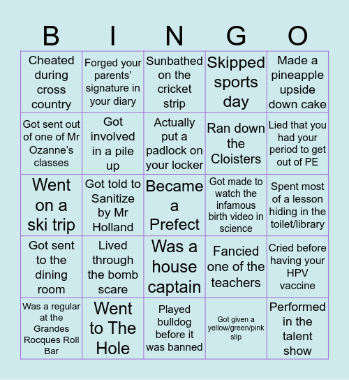La Mare de Carteret Bingo Card