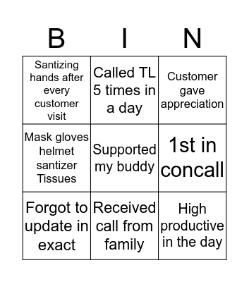 BINGO Card