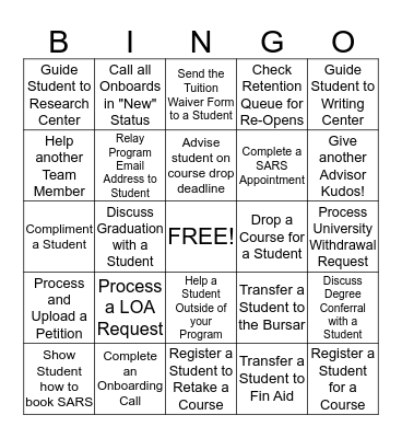 TERM START BINGO!  Bingo Card