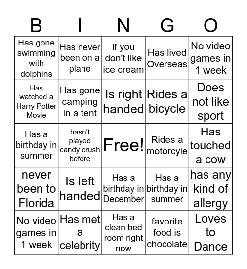 Let's Zoom Bingo Card