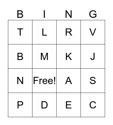 ABC Bingo Card