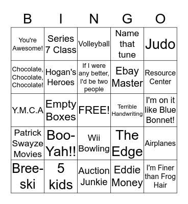 Dave Bingo Card