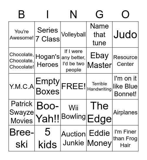 Dave Bingo Card