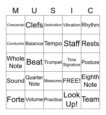 Band Bingo! Bingo Card