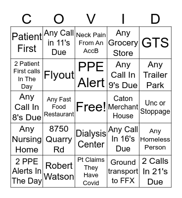 Corona-Friday Bingo Card