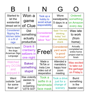2 Shadow Drive Bingo Card