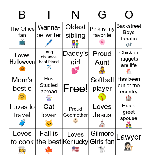 How similar are you to Leighann? Bingo Card