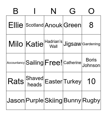 Holesome Zoom Bingo Card