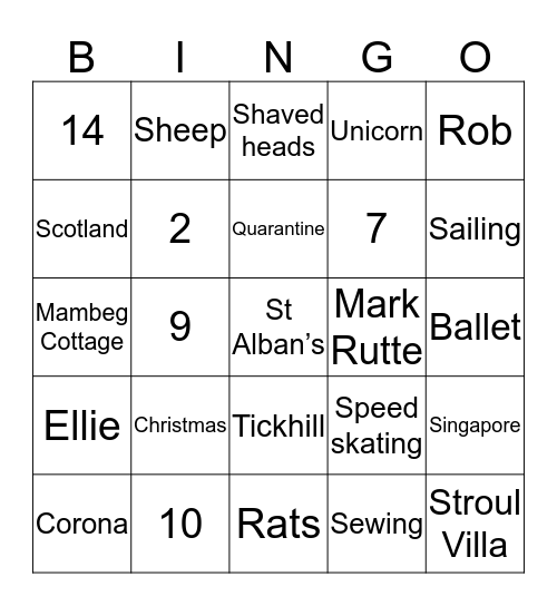 Holesome Zoom Bingo Card
