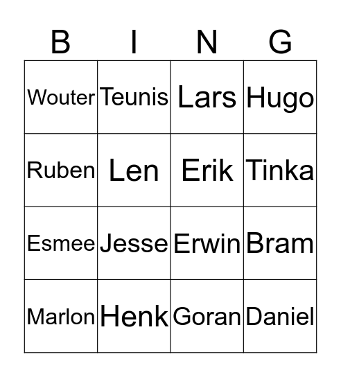 K.U.T. Bingo Card