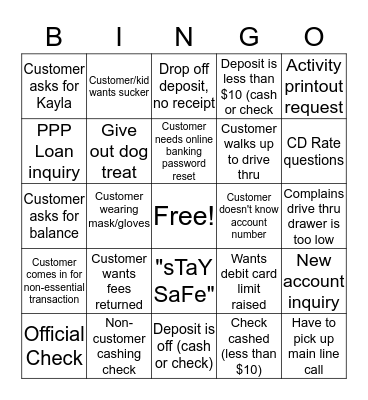 COVID-19 Bingo Card