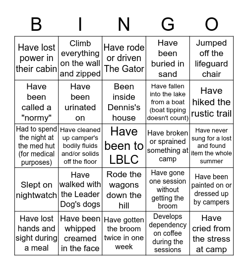 LBLC Bingo Card