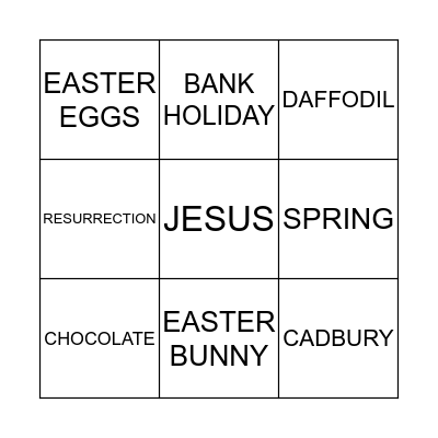 EASTER ISOLATION QUIZ Bingo Card