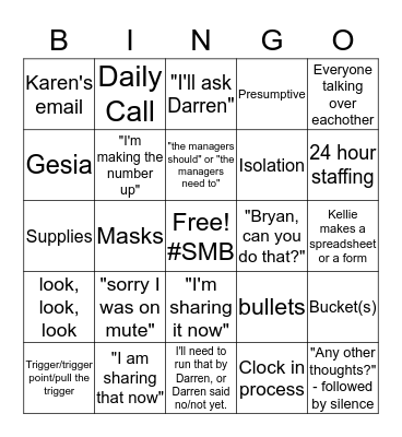 LAKESIDE COVID-19 BINGO Card