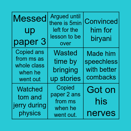 Physics with Mr. Foud Bingo Card