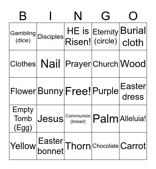 Easter Bingo! Bingo Card