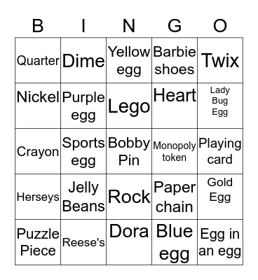 Easter Egg Hunt Bingo Card