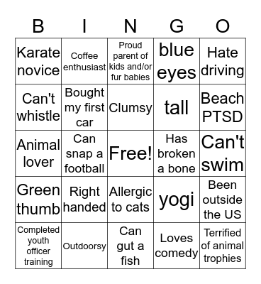 How similar are you to... Sara Bingo Card