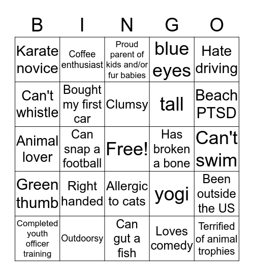 How similar are you to... Sara Bingo Card