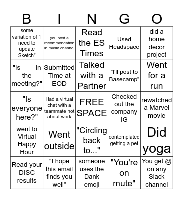 Eastern Standard BINGO Card